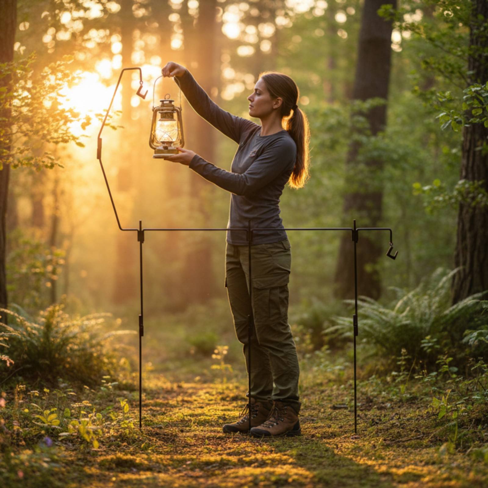 Outdoor Lighting Pole - Stojak na latarnię kempingową, odłączany maszt