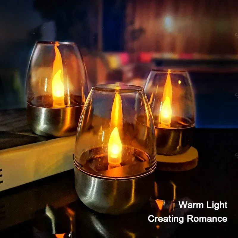 Outdoor Lighting Ideas For Party - Świece słoneczne LED bezpłomieniowa ładowalna lampka