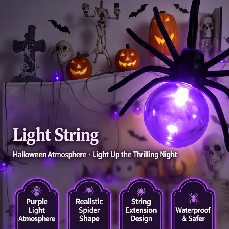 Outdoor Lighting Yard - Lampki LED w kształcie pająków na
