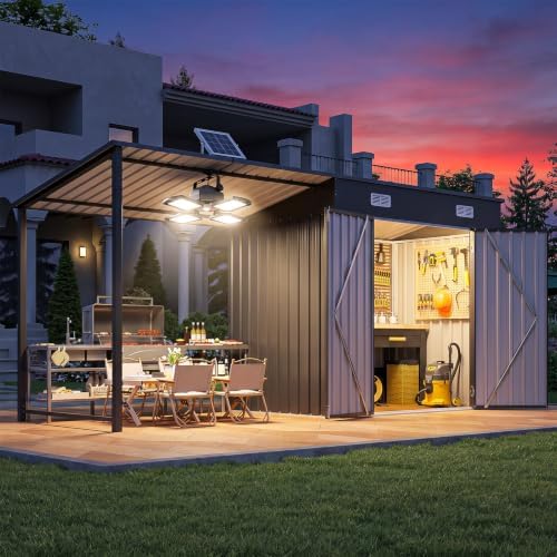 Outdoor Lighting Gazebo - Szopa ogrodowa 6x4FT z twardym dachem