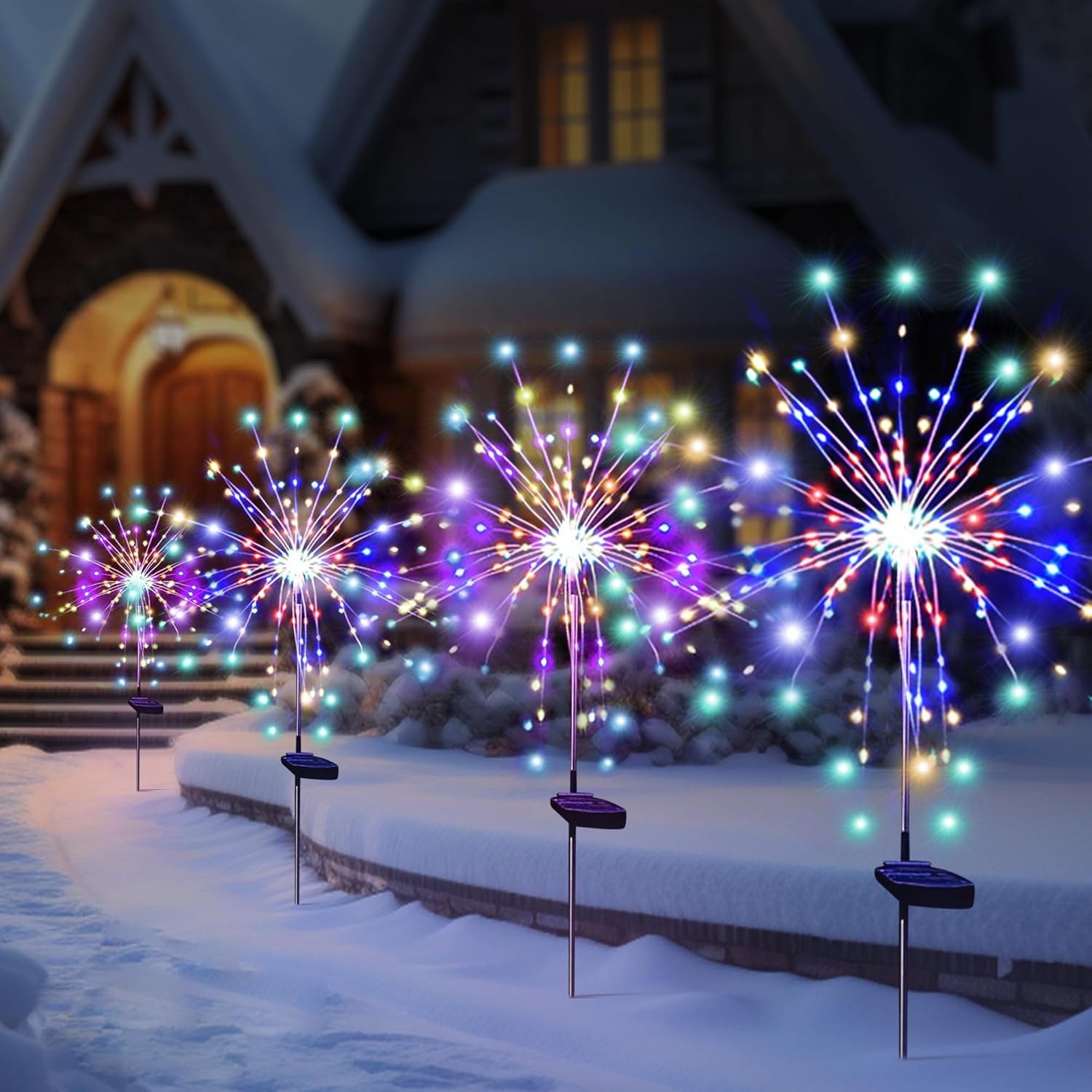Outdoor Lighting Ideas For Party - Solarna lampa LED w kształcie fajerwerków,