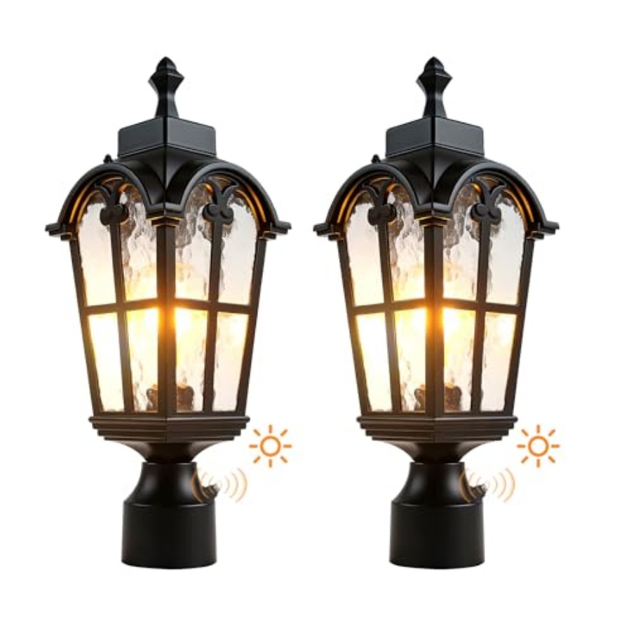 Outdoor Lighting Lamps - Zewnętrzne lampy słupkowe z czujnikiem, wodoodporne,