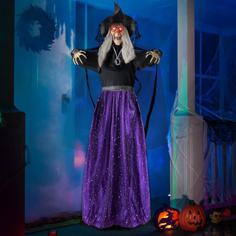 Outdoor Lighting Ideas For Party - 47-calowa Animowana Wiedźma Dekoracja Halloweenowa Na