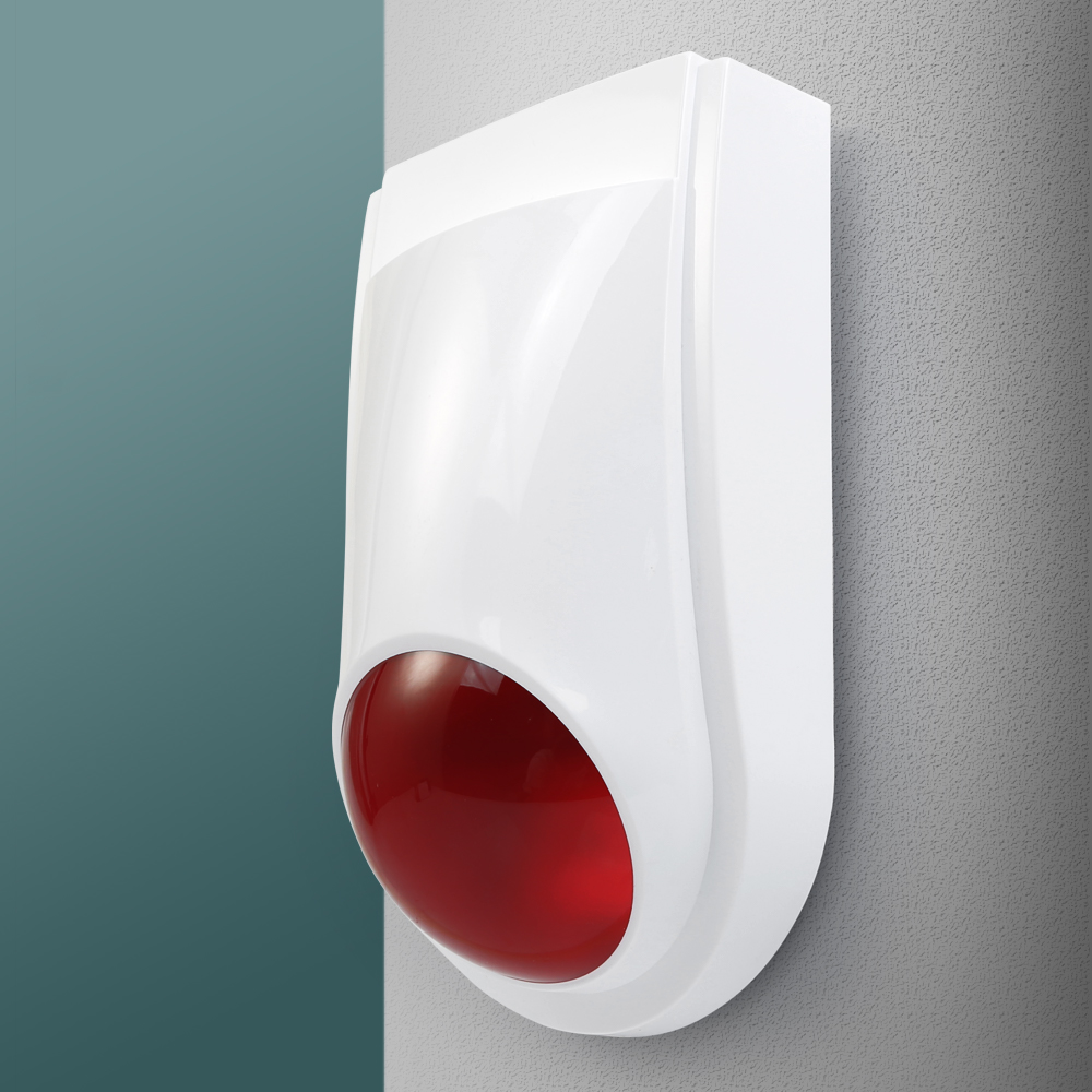 Outdoor Lighting Wireless - Bezprzewodowa syrena błyskowa E6 z czerwonym