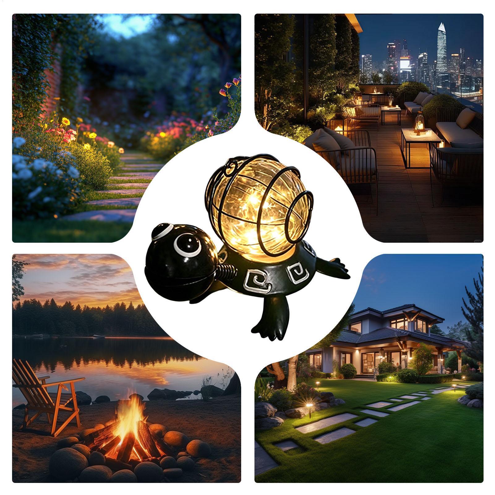Outdoor Lighting Yard - Żółwie Lampki Solarne Ogrodowe Wodoodporne Dekoracyjne