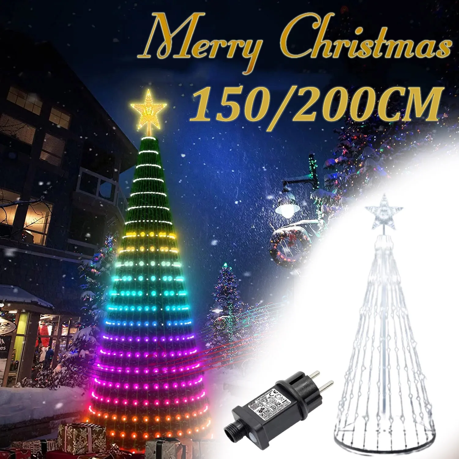 Outdoor Lighting Yard - Choinka LED Lightshow String Wodospad Gwiazda