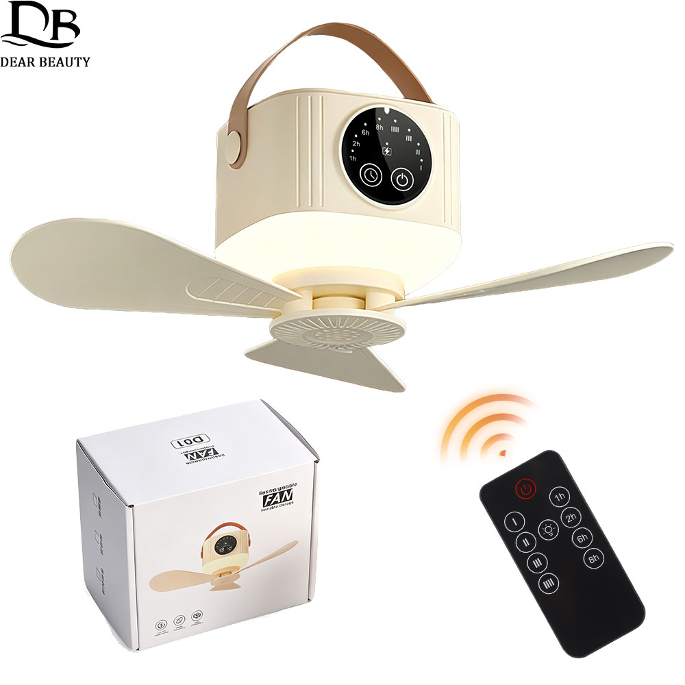 Outdoor Lighting Wireless - Bezprzewodowy wentylator sufitowy ze światłem, pilotem,