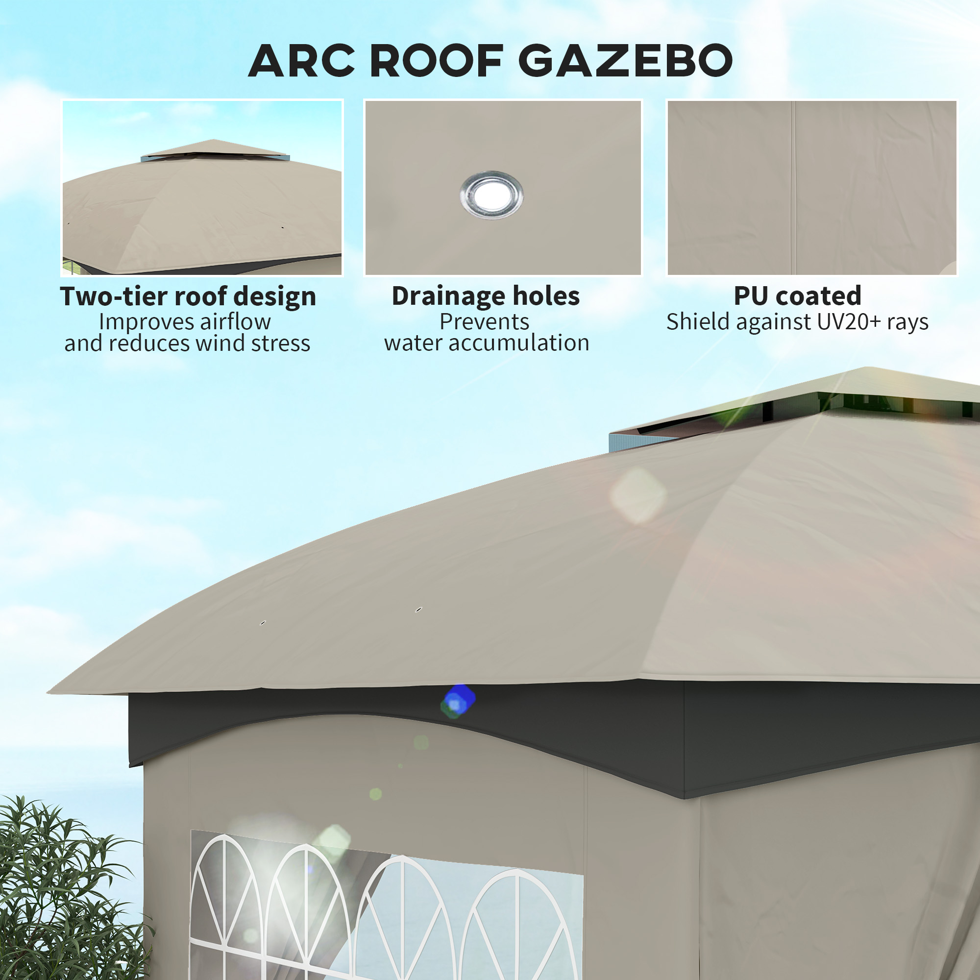 Altana ogrodowa 3,35m x 3,35m  – Outdoor Lighting Gazebo recenzja i cena