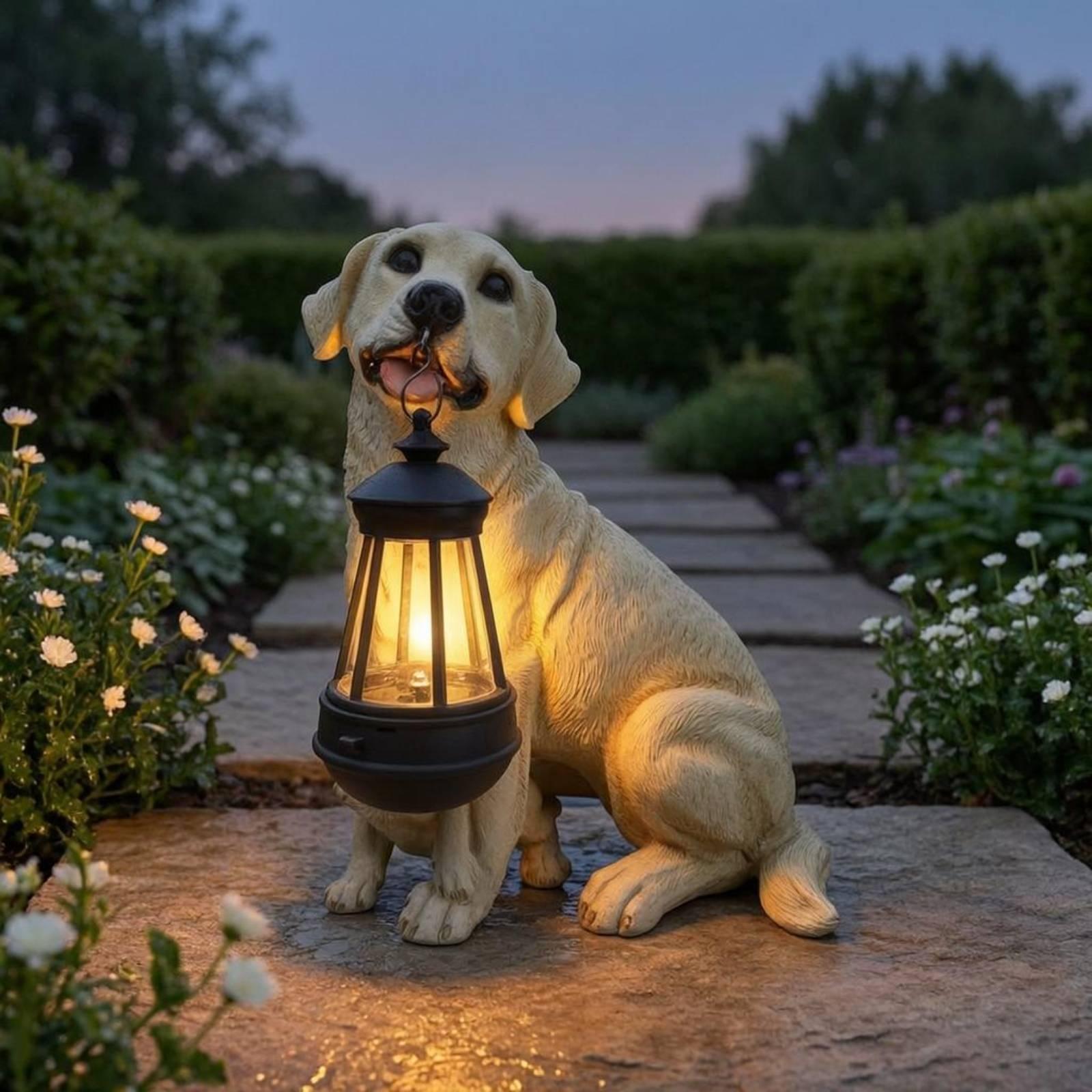 Dekoracyjna figurka psa z żywi – Outdoor Lighting Yard recenzja i cena